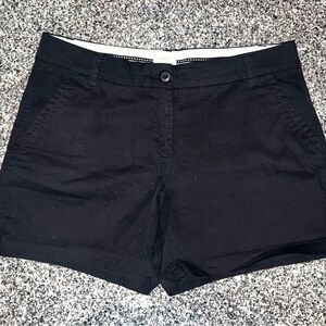 Crown & Ivy Black Bermuda Shorts Tailored Cotton Blend